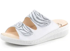 Best ELENA EDEN Pantolette mit teilweise schimmerndem Zebra-Druck Damen Pantoletten
