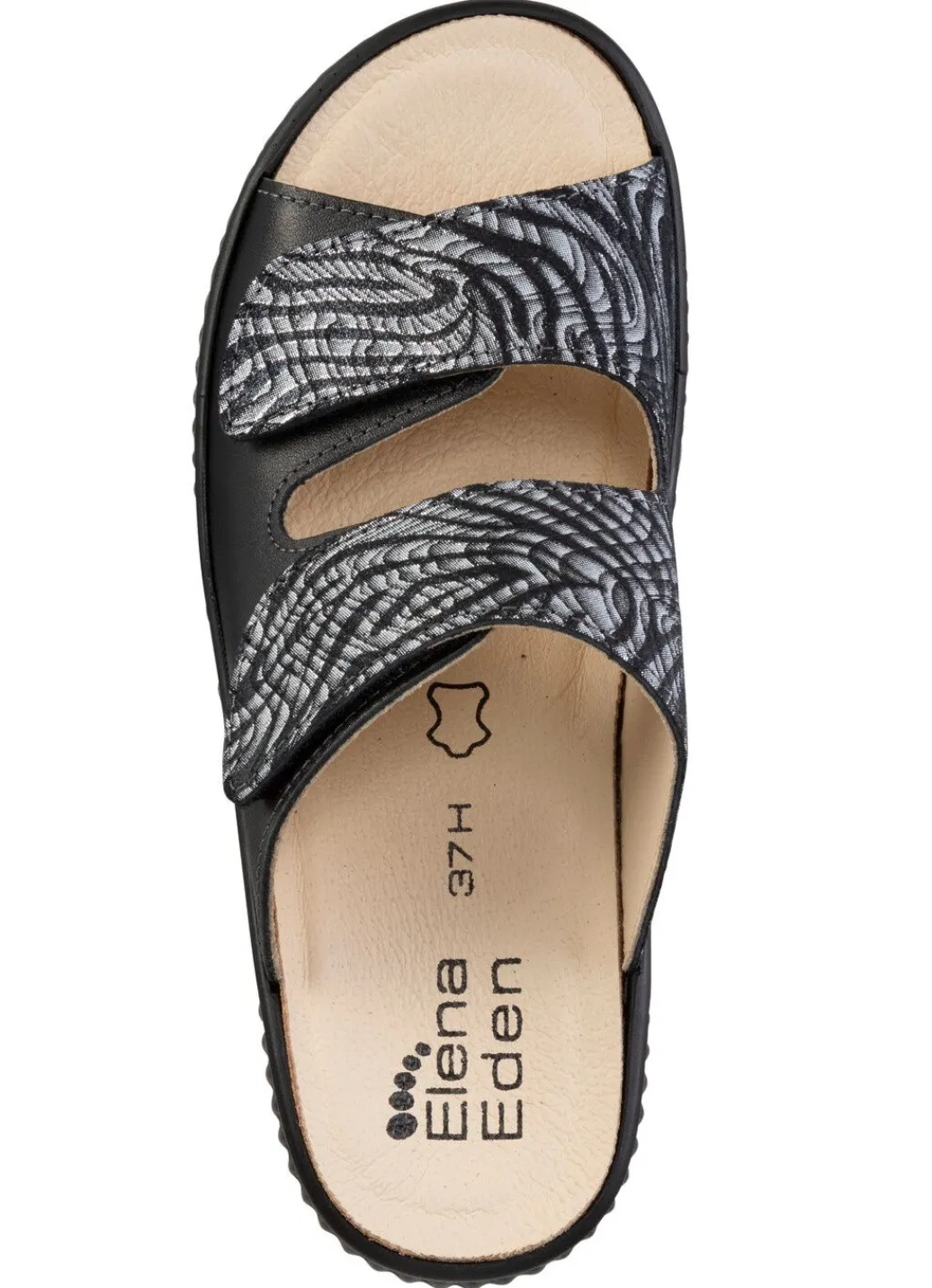 Discount ELENA EDEN Pantolette mit teilweise schimmerndem Zebra-Druck Damen Pantoletten
