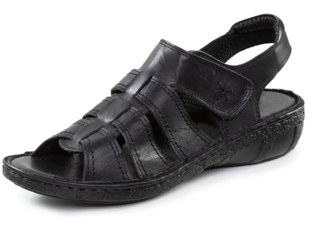 Clearance ELENA EDEN Sandale aus Nappaleder mit dezenter Knitter-Struktur Damen Sandalen