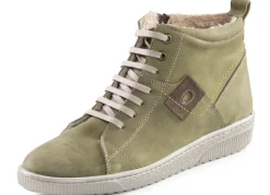 ELENA EDEN Schnür-Bootie aus Nubukleder, mit Leder-Applikation Damen Winterschuhe|Stiefel & Stiefeletten