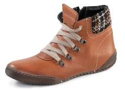 ELENA EDEN SchnĂŒr-Bootie mit gepolstertem Textil-Schaftrand Damen Stiefel & Stiefeletten