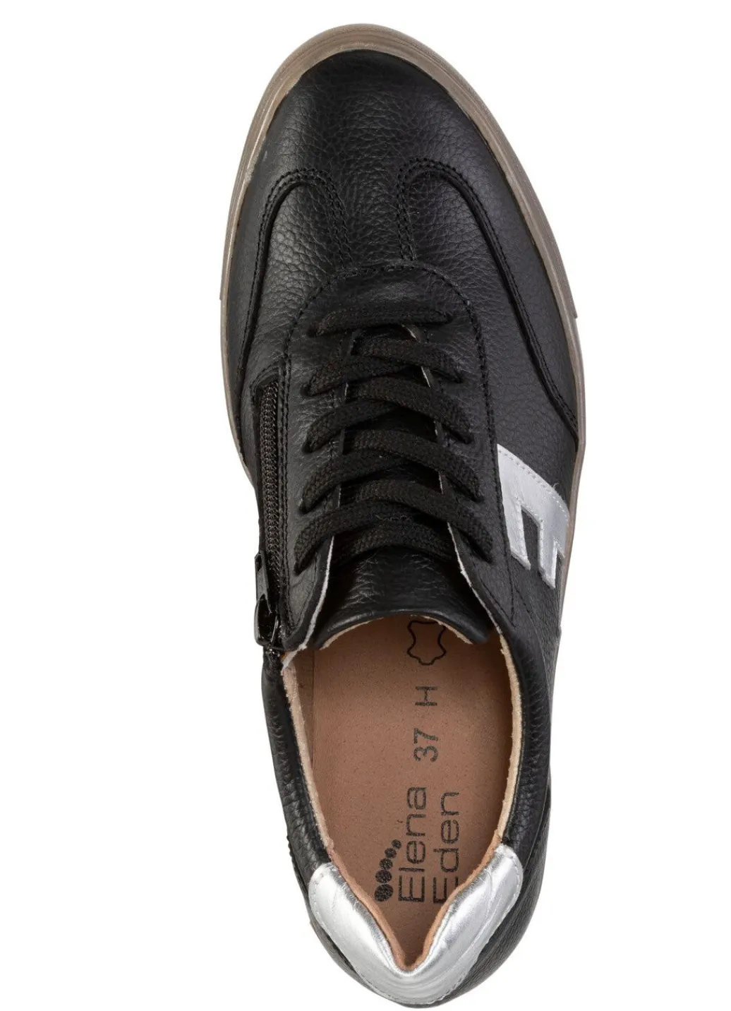 New ELENA EDEN Schnür-Sneaker aus genarbtem Nappaleder Damen Sneaker & Sportschuhe|Schnürschuhe