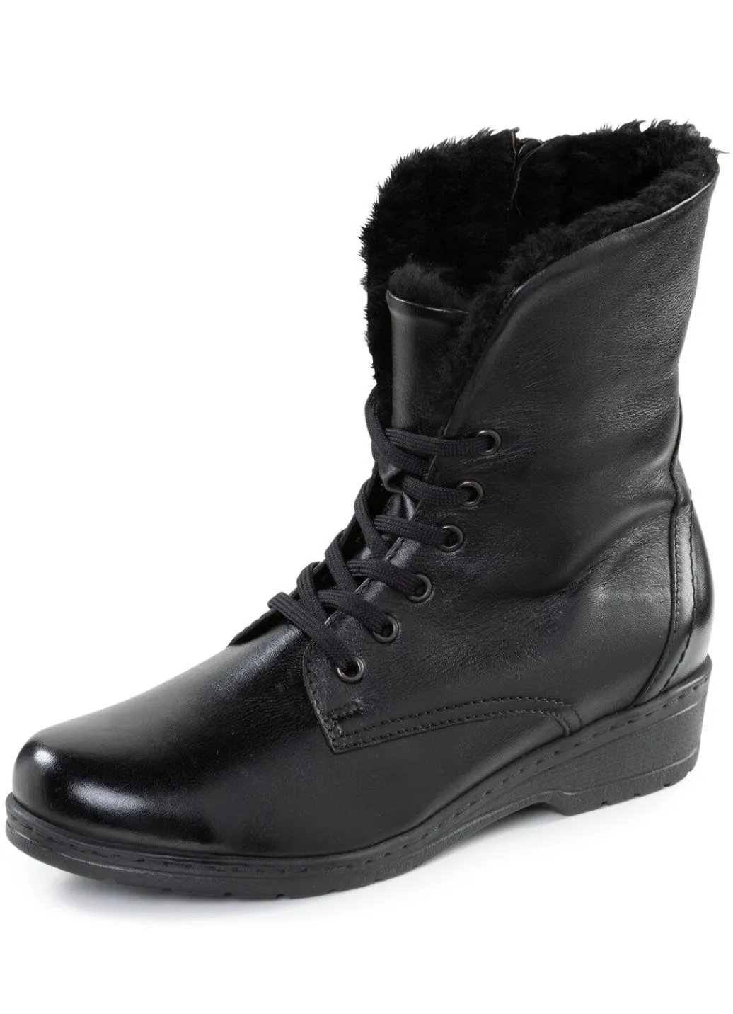 Discount ELENA EDEN Schnür-Stiefelette mit umschlagbarem Lammfellkragen Damen Stiefel & Stiefeletten