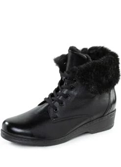 Discount ELENA EDEN Schnür-Stiefelette mit umschlagbarem Lammfellkragen Damen Stiefel & Stiefeletten