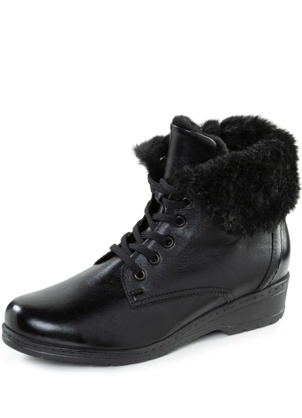 Discount ELENA EDEN Schnür-Stiefelette mit umschlagbarem Lammfellkragen Damen Stiefel & Stiefeletten