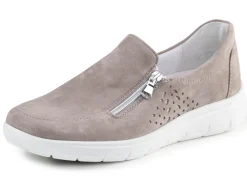Sale ELENA EDEN Slipper aus hochwertigem Veloursleder mit Zier-Perforation Damen Slipper