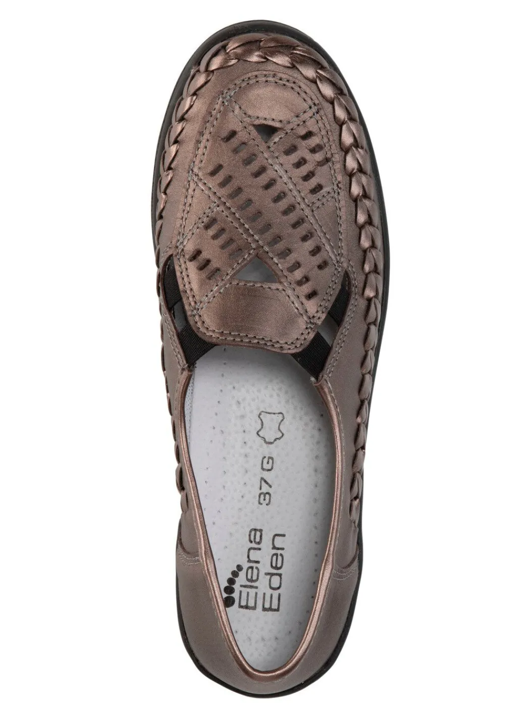 ELENA EDEN Slipper luftig durchbrochen und mit Flechtdurchzug Damen Slipper