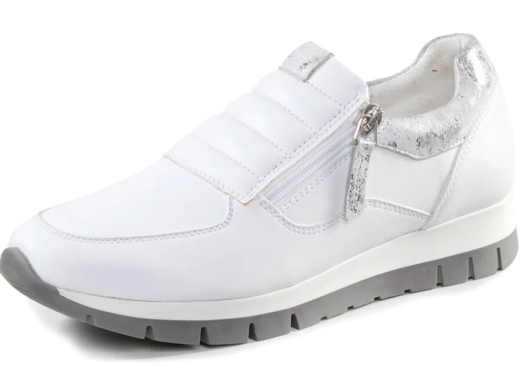 ELENA EDEN Sneaker aus Nappaleder und silbergrau geprägtem Veloursleder Damen Sneaker & Sportschuhe