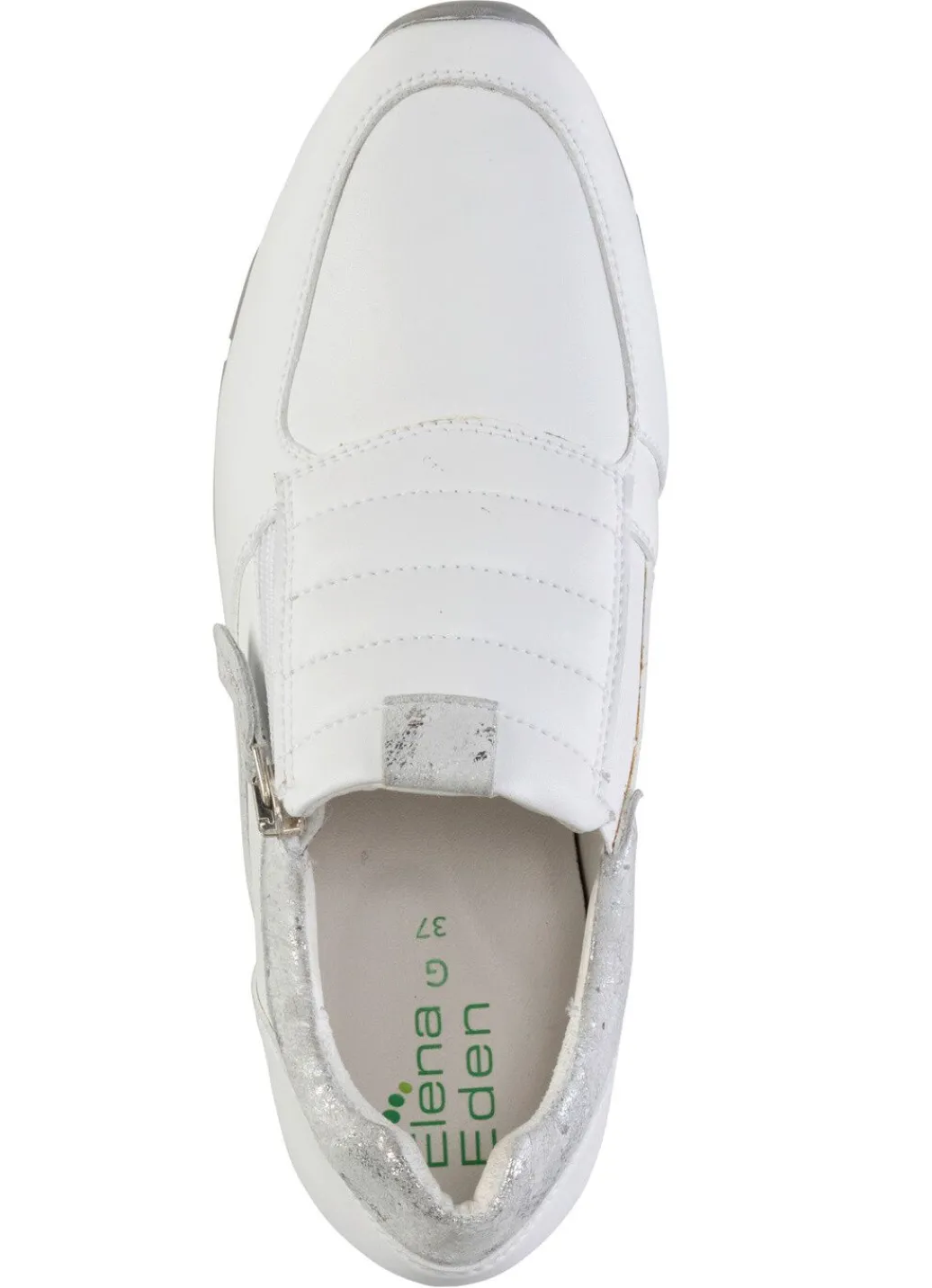 ELENA EDEN Sneaker aus Nappaleder und silbergrau geprägtem Veloursleder Damen Sneaker & Sportschuhe