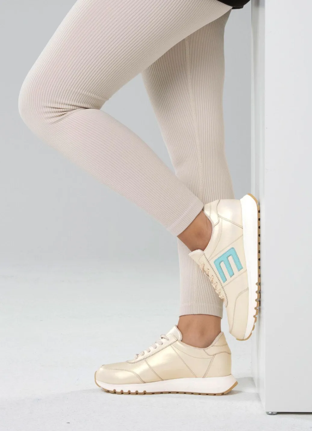 Hot ELENA EDEN Sneaker aus schimmerndem Nappaleder Damen Sneaker & Sportschuhe|Schnürschuhe