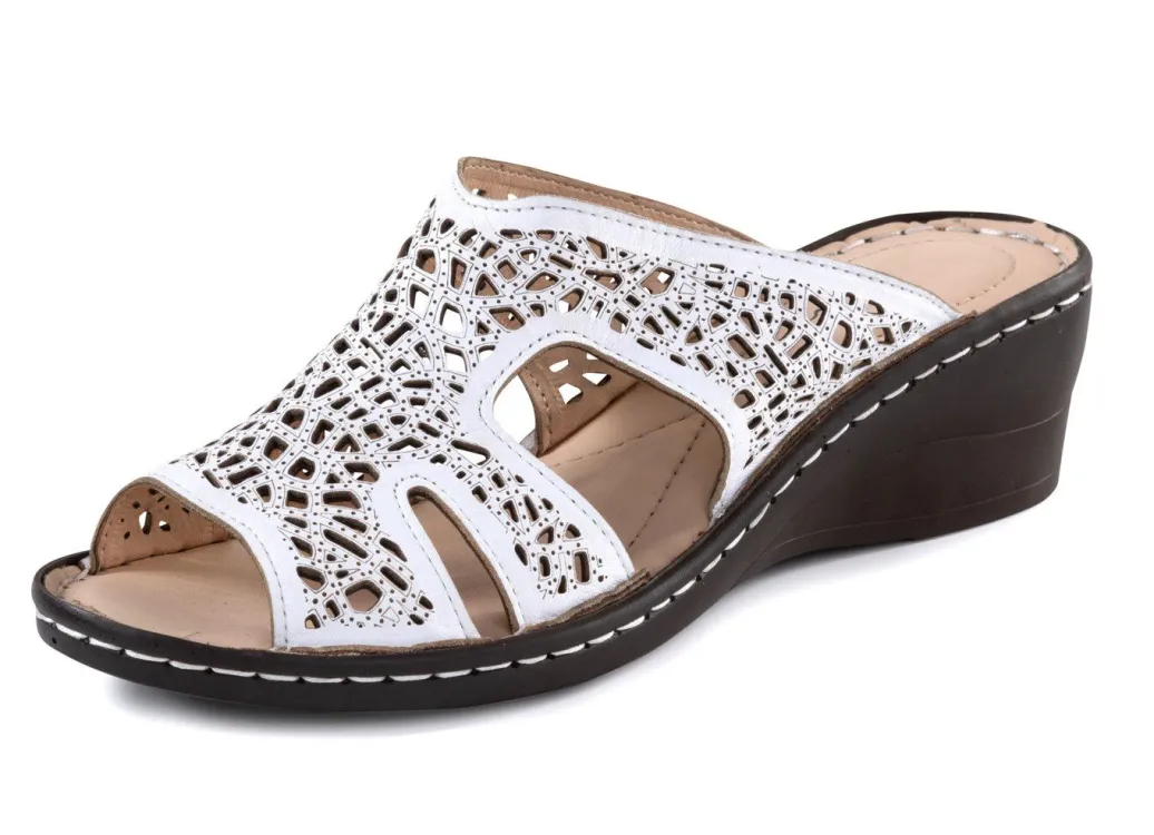 Online ELENA EDEN, sommerliche Damen-Pantoletten, aus Leder Damen Pantoletten