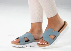 Discount ELENA EDEN, sommerliche Damen-Pantoletten, aus Leder Damen Pantoletten