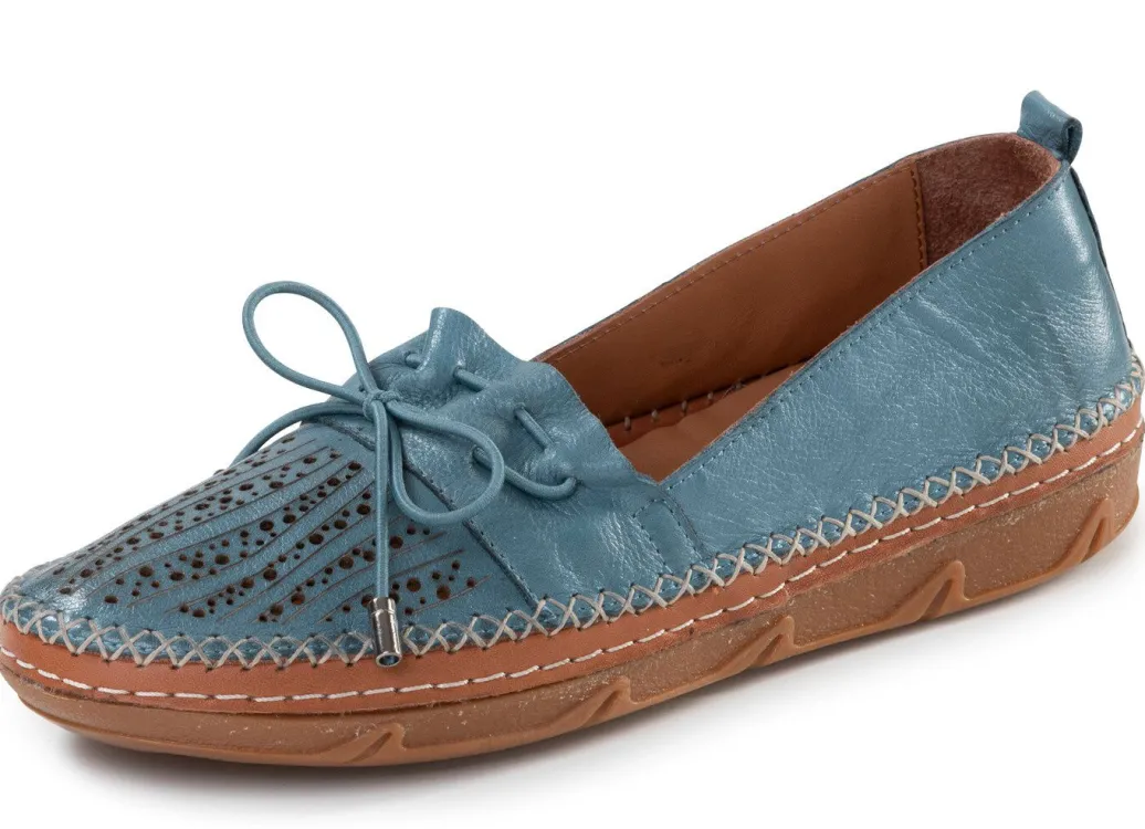Best ELENA EDEN, sommerliche Damen-Slipper, Weite G, aus Leder Damen Slipper