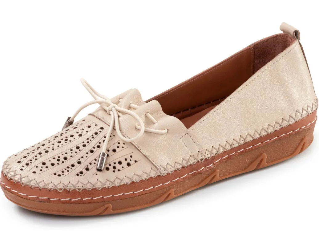 Hot ELENA EDEN, sommerliche Damen-Slipper, Weite G, aus Leder Damen Slipper