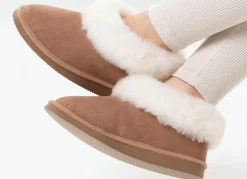 Hot ELENA EDEN, warme Damen-Hausschuhe, Weite G, mit Lammfell Damen Hausschuhe