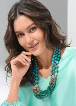 Best Entdecken Sie zeitlose Eleganz mit dieser 3-reihigen Halskette Damen Modeschmuck|Halsketten