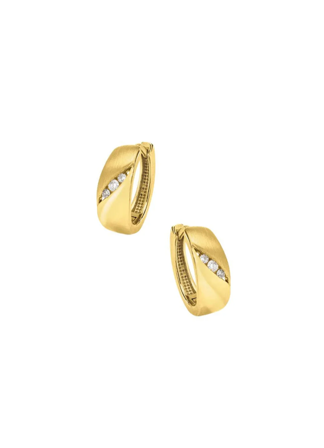 Damen Mona Ohrschmuck<Exquisite Klappcreolen mit 6 Brillanten