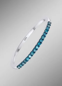 Hot Exquisiter Damenring mit blauen Diamanten Damen Ringe