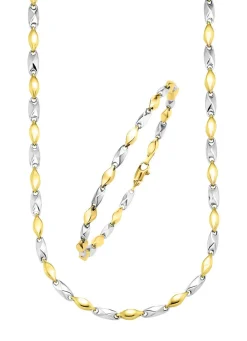 Best Fantasieketten-Garnitur in Bicolor Damen Halsketten|Armbänder