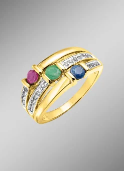 Hot Farbenprächtige Eleganz: Damenring mit echten Edelsteinen Damen Ringe