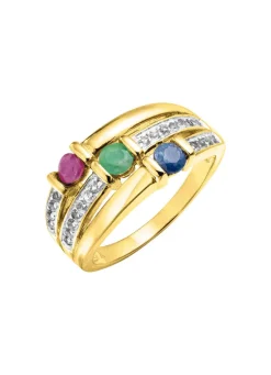 Hot Farbenprächtige Eleganz: Damenring mit echten Edelsteinen Damen Ringe