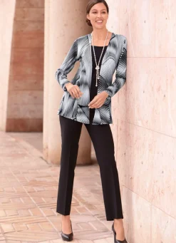 New Faszinierendes Longshirt in Jackenoptik Damen Longshirts