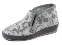 Clearance Floral bedruckter Wollfilz-Hausschuh Damen Hausschuhe