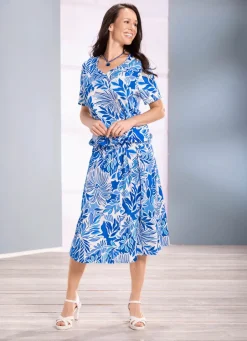 Damen Mona Tuniken<Floral dessinierte Shirt-Tunika