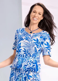 Damen Mona Tuniken<Floral dessinierte Shirt-Tunika