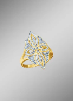 Hot Floraler Damenring mit 4 Diamanten Damen Ringe