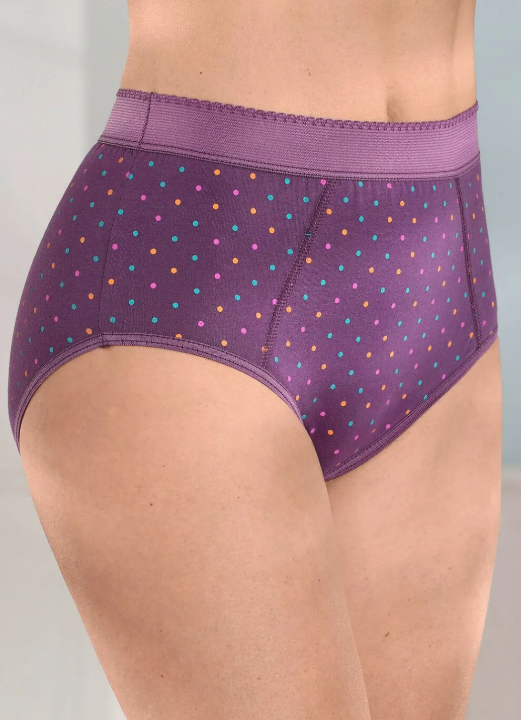 New Fünferpack Formslips mit buntem Punktedessin Damen Slips|Miederhosen
