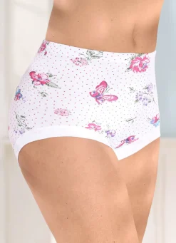 Discount Fünferpack Slips mit auswechselbarem Gummizug im Bund Damen Slips