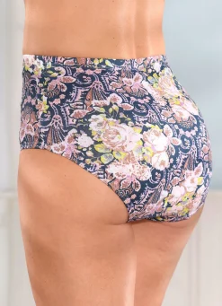 Sale Fünferpack Slips mit buntem Druckdessin Damen Slips