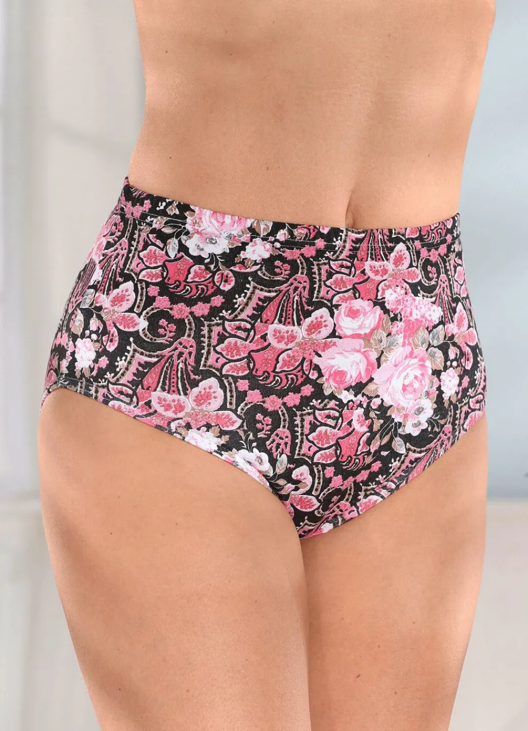 Fünferpack Slips mit buntem Druckdessin Damen Slips