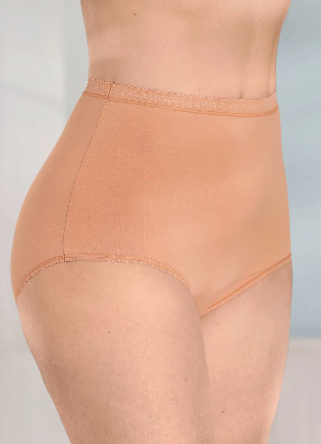 Fünferpack Slips mit dekorativem Elastikbund Damen Slips