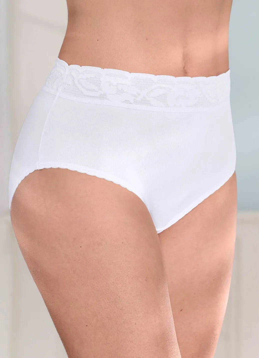 Best Fünferpack Slips mit Elastikspitzenbund Damen Slips