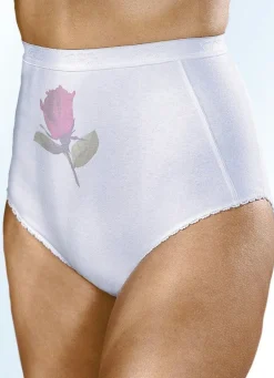Discount Fünferpack Slips mit Rosendruck Damen Slips