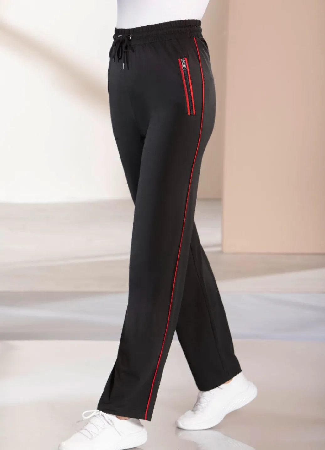 Damen Mona Freizeithosen<Freizeithose mit Kontrastpaspel