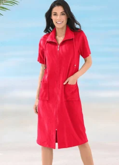 Damen Mona Strandkleider|Sommerkleider<Ftier-Kleid mit durchgehendem Reißverschluss