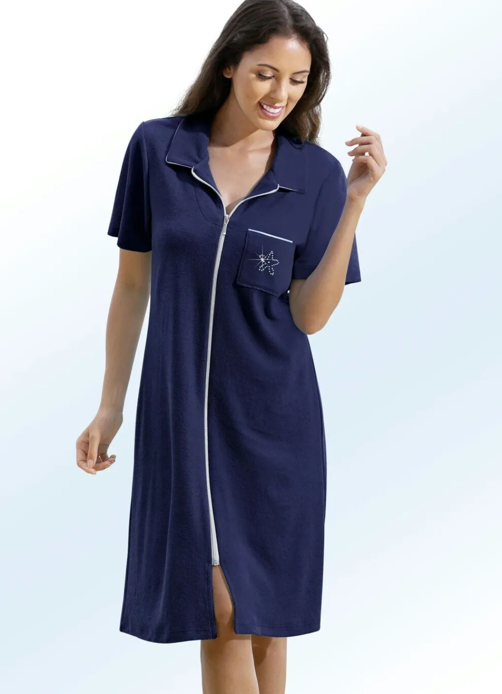 Damen Mona Strandkleider<Frottier-Kleid mit durchgehendem Reißverschluss