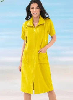 Damen Mona Strandkleider|Sommerkleider<Frottier-Kleid mit durchgehendem Reißverschluss