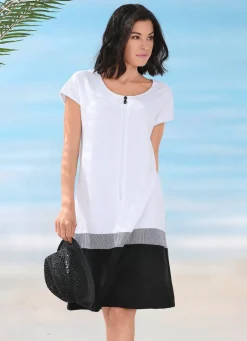 Damen Mona Strandkleider|Sommerkleider<Frottier-Kleid mit Reißverschluss und überschnittenen Ärmeln