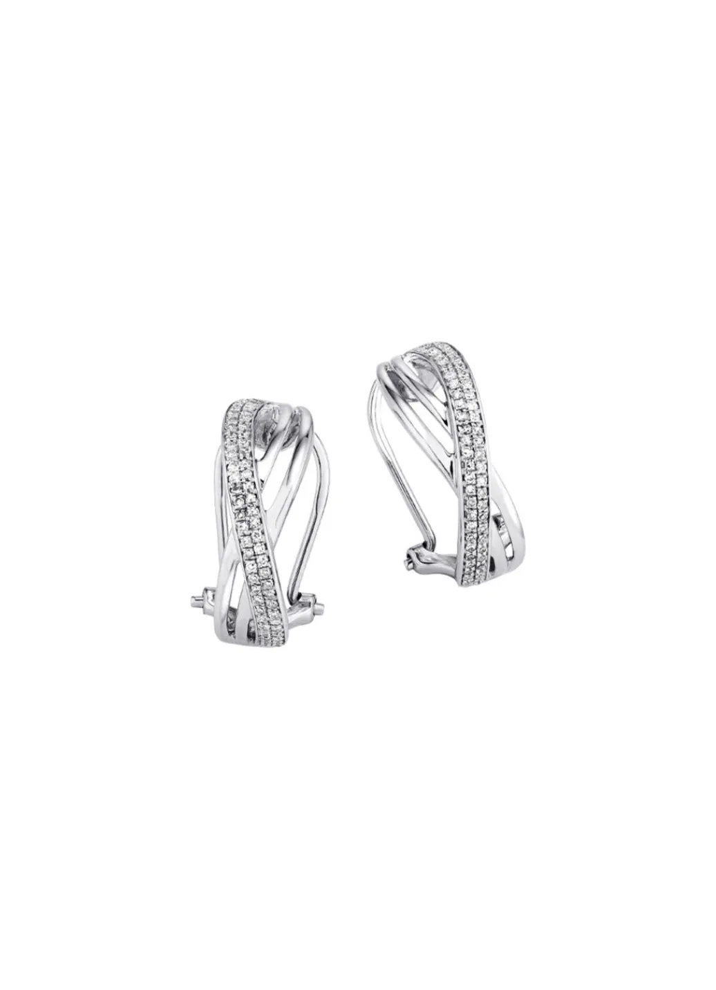 Best Funkelnde Clipstecker aus Weißgold mit 114 Diamanten Damen Ohrschmuck