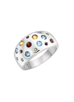 Outlet Funkelnde Raffinesse: Damenring mit echten Edelsteinen Damen Ringe
