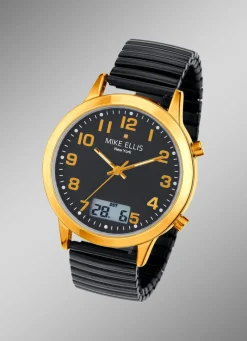 Best Funk-Herrenuhr mit Diamant von Mike Ellis New York Herren Funkuhren