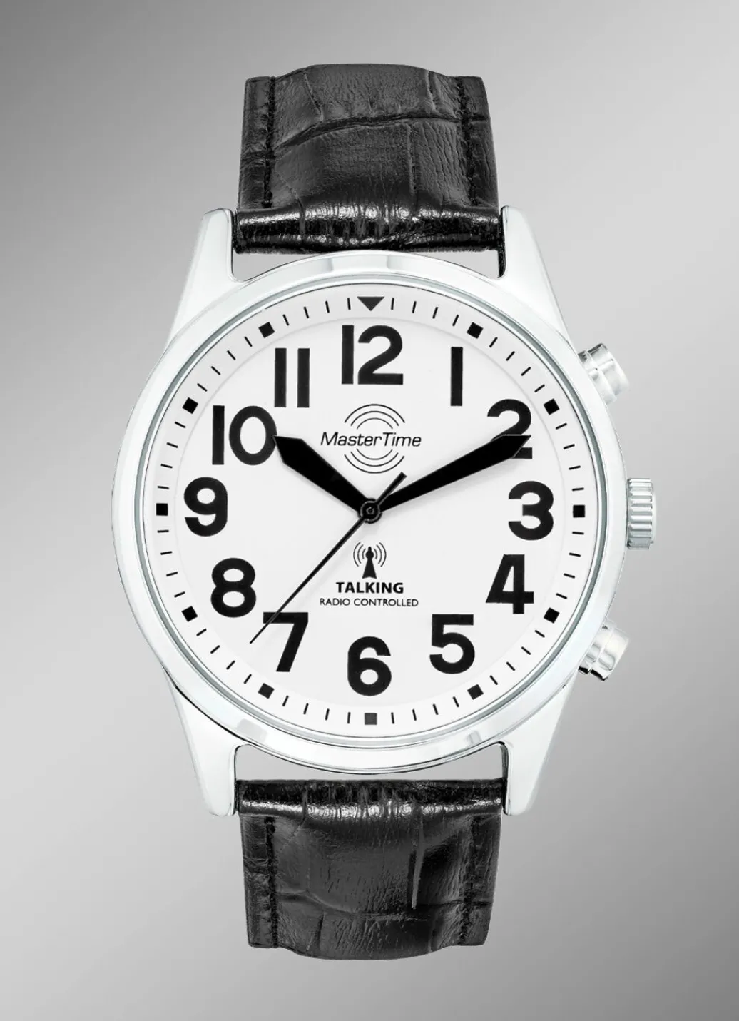 New Funk-Herrenuhr mit sprechender Zeitansage Herren Funkuhren
