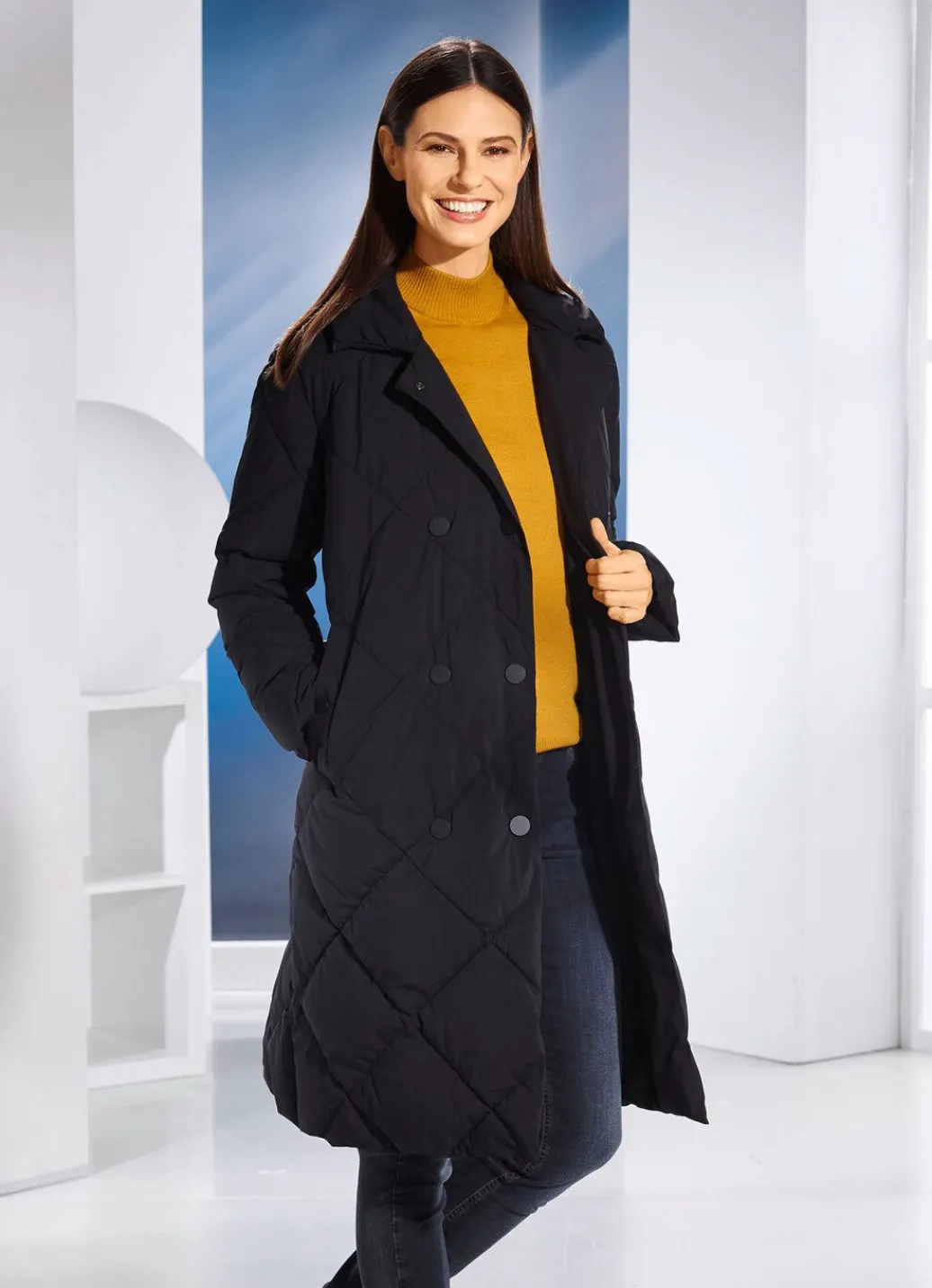 Damen Mona Funktionsjacken<Funktionsmantel mit Rautenstepp