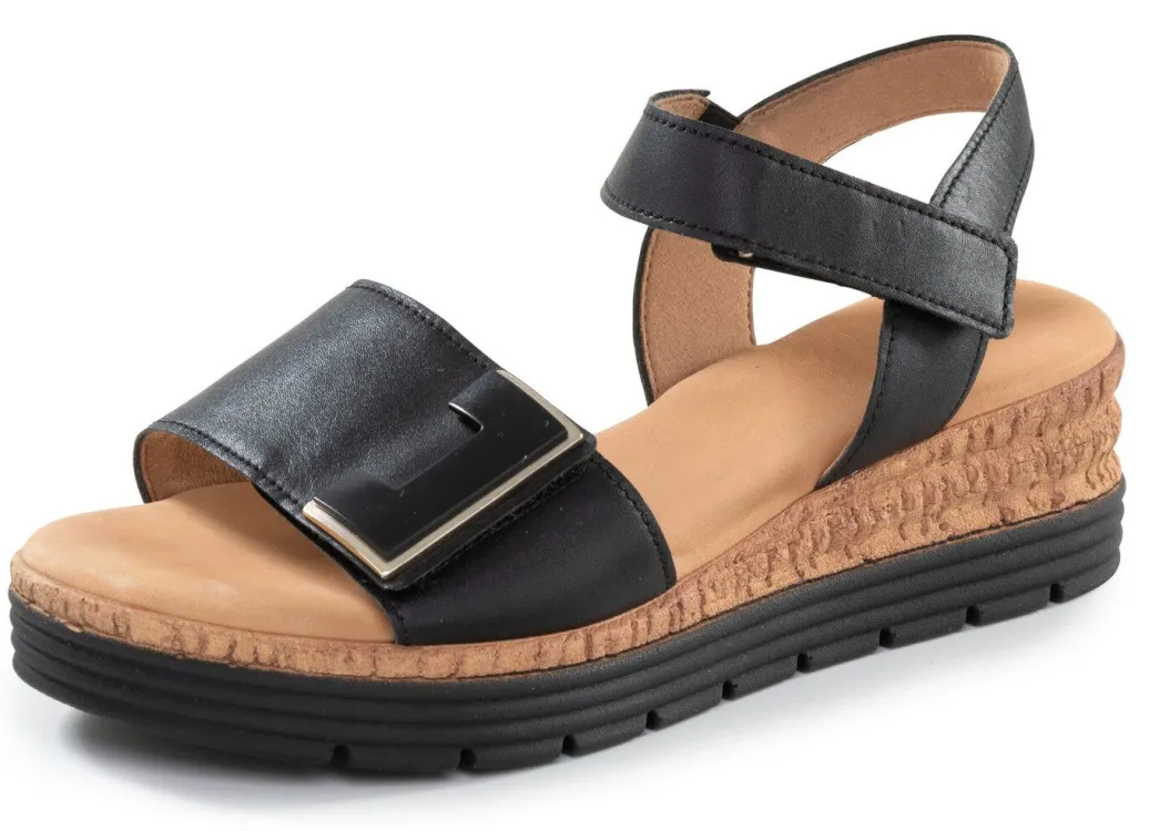 Hot Gabor, modische Damen-Sandaletten, Weite G, mit Gummizug Damen Sandalen