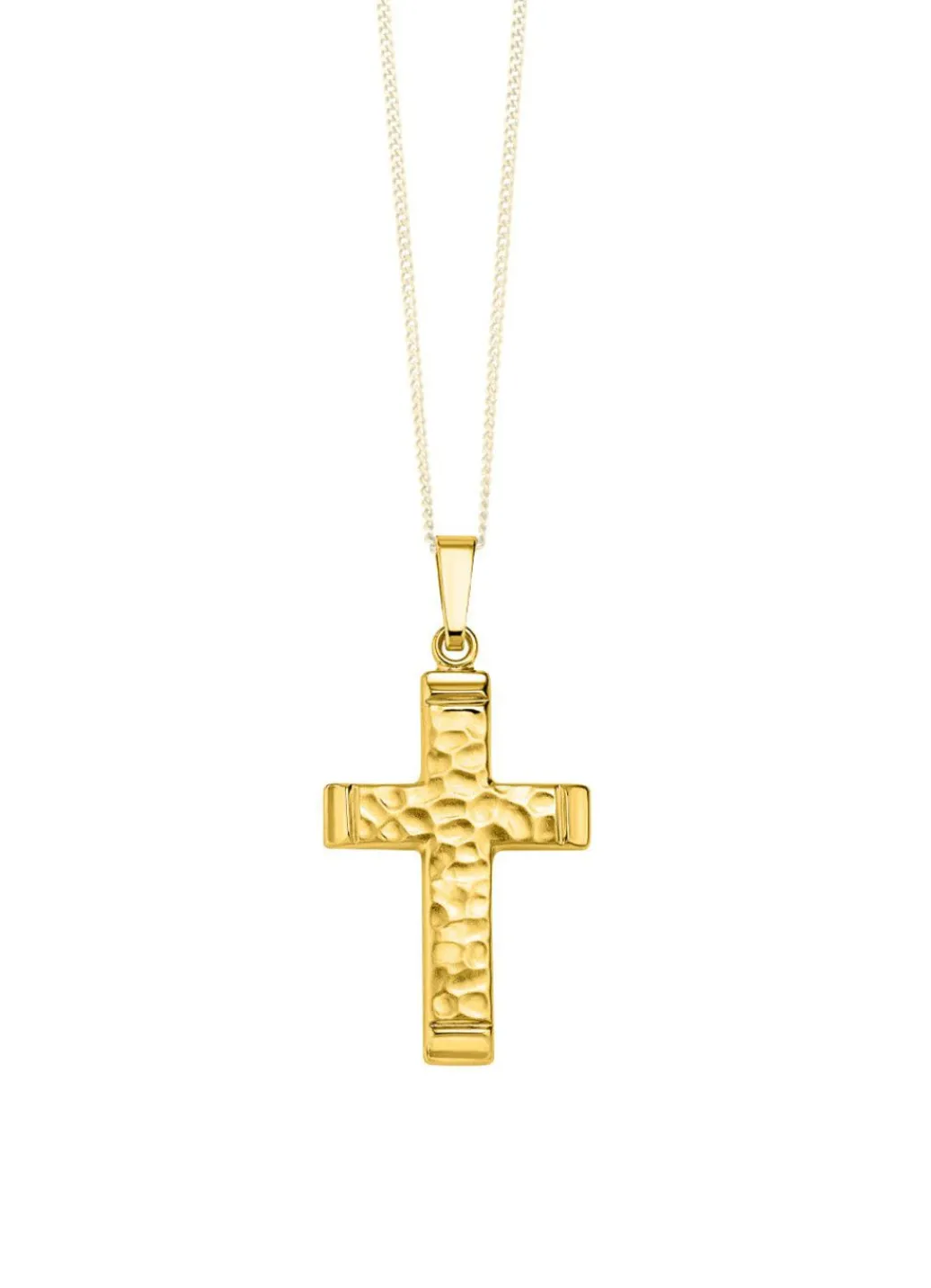 Hot Gehämmerter Kreuz-Anhänger aus Gold Herren Anhänger