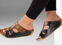 Hot Gemini, bequeme Damen-Pantoletten, Weite G, mit Klettverschluss Damen Pantoletten